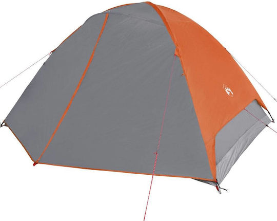 vidaXL Summer Camping Igloo Tent Orange with Double Cloth for 6 People 348x340x184cm