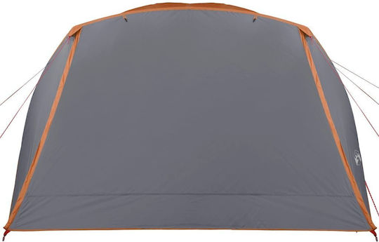 vidaXL Καλοκαιρινή Σκηνή Camping Γκρι για 6 Άτομα 412x370x184εκ. Γκρι/Πορτοκαλί
