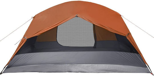 vidaXL Καλοκαιρινή Σκηνή Camping Γκρι για 6 Άτομα 412x370x184εκ. Γκρι/Πορτοκαλί