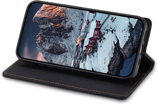 Case for Xiaomi Redmi Note 13 Pro+ 5G Dierfeng DF 05 Foldable Series with Stand, Card Slot, and Magnetic Closure Flip Wallet made of Synthetic Leather and Internal TPU Black
