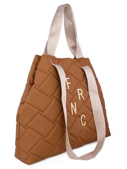 FRNC Γυναικεία Τσάντα Ώμου Καφέ