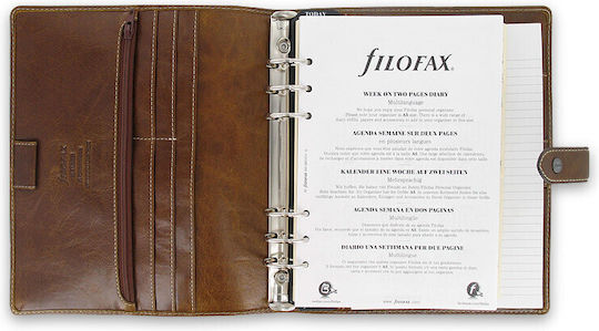 Filofax Organiser A5 Malden Daily Agendas Brown