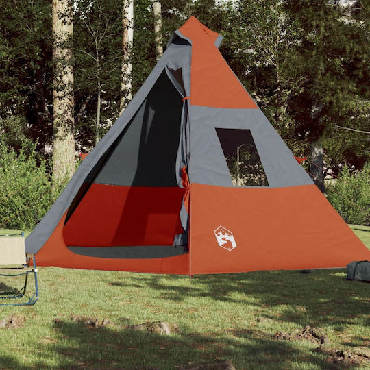 vidaXL Summer Camping Tent Teepee Orange For 7 People 350x350x233cm
