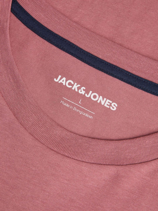 Jack & Jones T-shirt Bărbătesc cu Mânecă Scurtă Roz