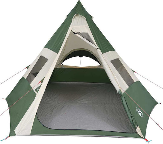 vidaXL Sommer Campingzelt Teepee Grüne Für 7 Personen 350x350x233cm