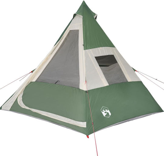 vidaXL Sommer Campingzelt Teepee Grüne Für 7 Personen 350x350x233cm