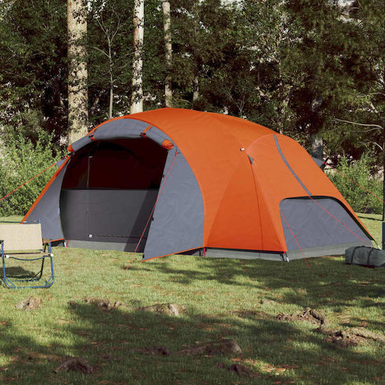 vidaXL Cort De Camping De Vară Portocaliu Cu Dublu Material Pentru 8 Persoane 360x430x190cm