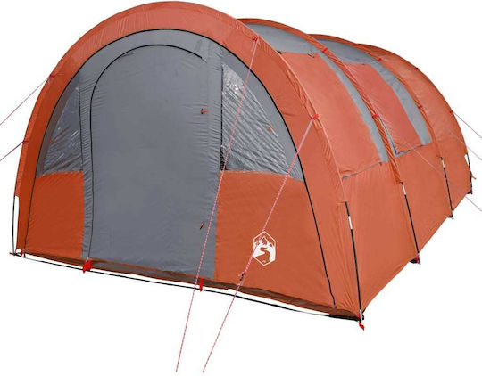 vidaXL Лятна Къмпинг Сцена Тунел Оранжева За 4 Човека 483x340x175см