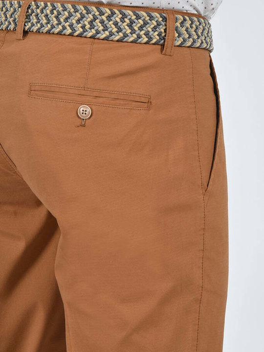 Pantaloni Chino Elastic Tabac Brown