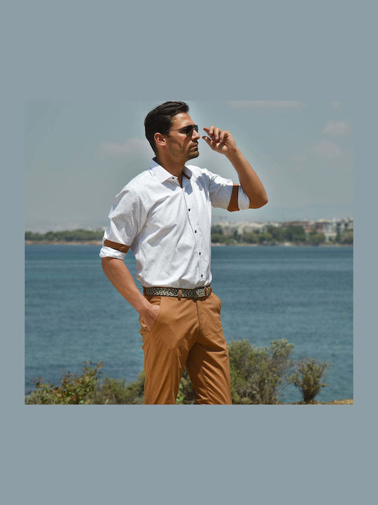 Pantaloni Chino Elastic Tabac Brown