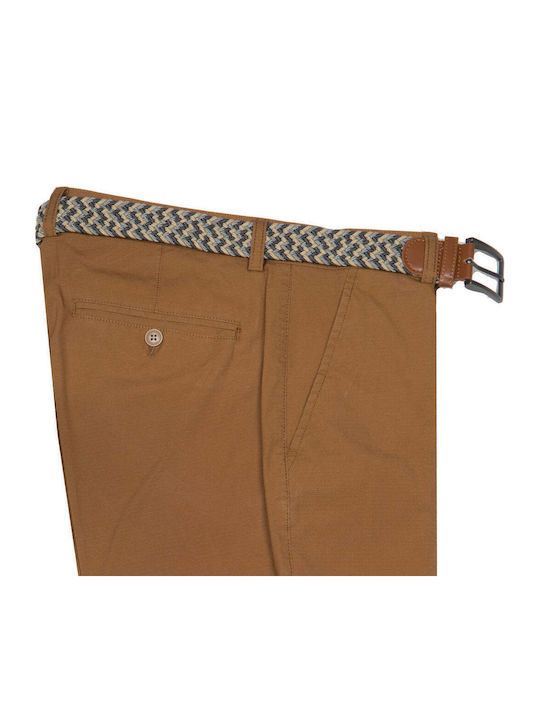 Pantaloni Chino Elastic Tabac Brown