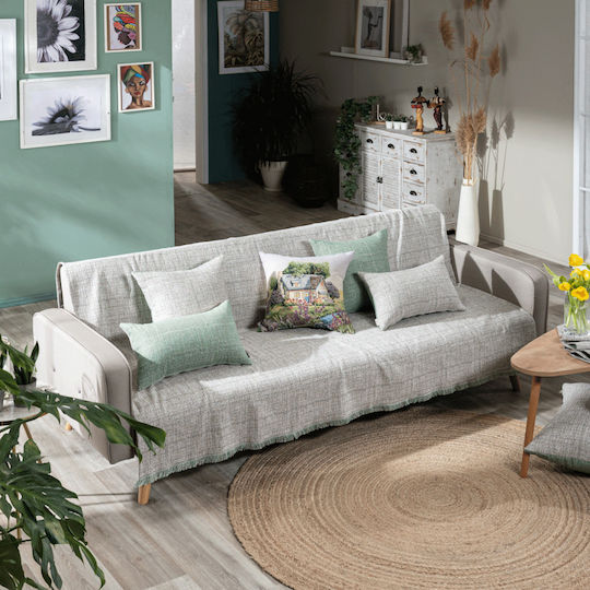 Teoran Teoran Zweisitzer-Sofa Überwurf Chenille 180x250cm