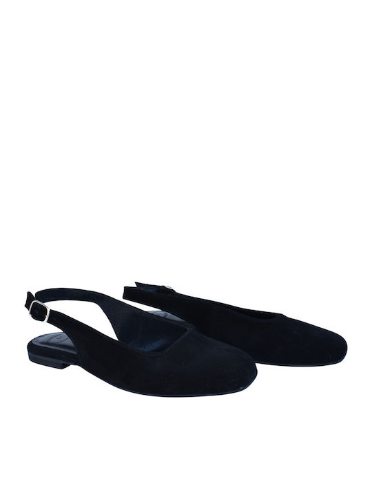 Wildleder Damen Ballerinas in Schwarz Farbe