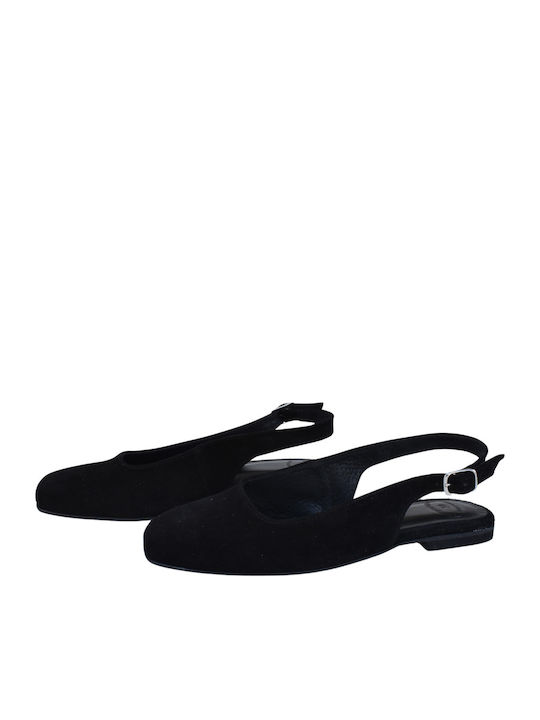 Wildleder Damen Ballerinas in Schwarz Farbe