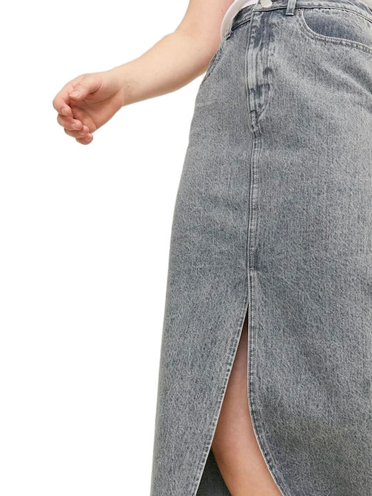 Denim Hoch tailliert Maxi Rock Gray