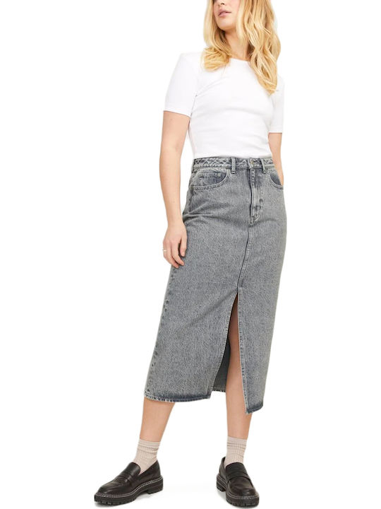 Denim Hoch tailliert Maxi Rock Gray