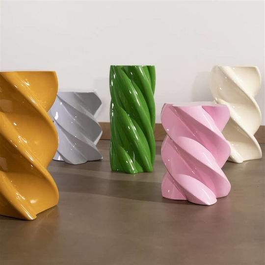Round Side Table Marshmallow Glass Green 55x55x25cm