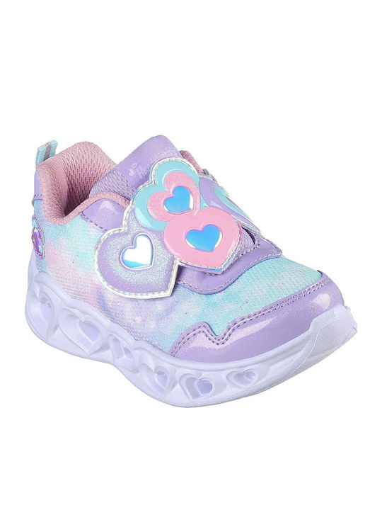 Heart Παιδικά Sneakers με Σκρατς & Φωτάκια Μωβ