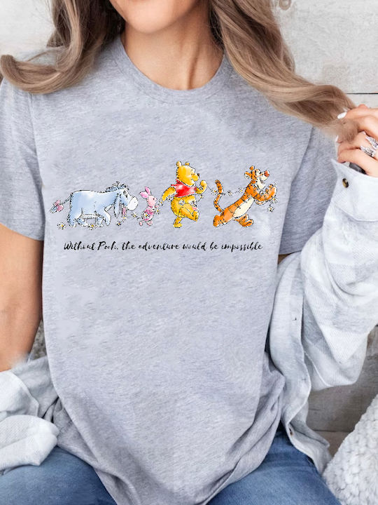 Fruit of the Loom Winnie The Pooh And Friends Original T-shirt Γκρι Βαμβακερό