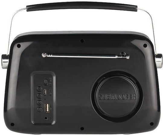 Osio OPR-3040B Retro Φορητό Ραδιόφωνο Επαναφορτιζόμενο με Bluetooth και USB Μαύρο