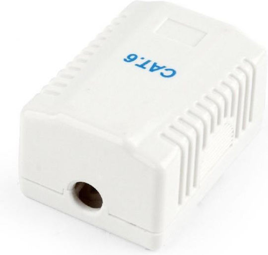 Cablexpert Μονή Πρίζα Δικτύου RJ45 με Πλαίσιο Τύπου Cat6 σε Λευκό Χρώμα NCAC-1F6-01