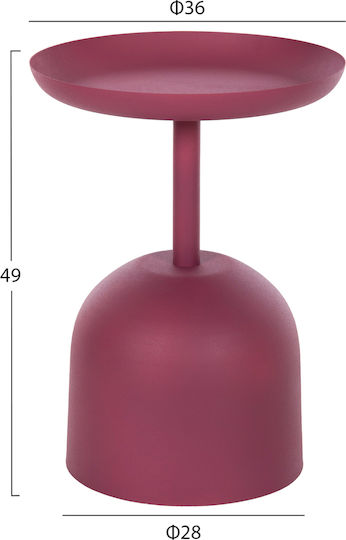 Rundes Beistelltisch Delbel Metall Rosa M36xB36xH49cm