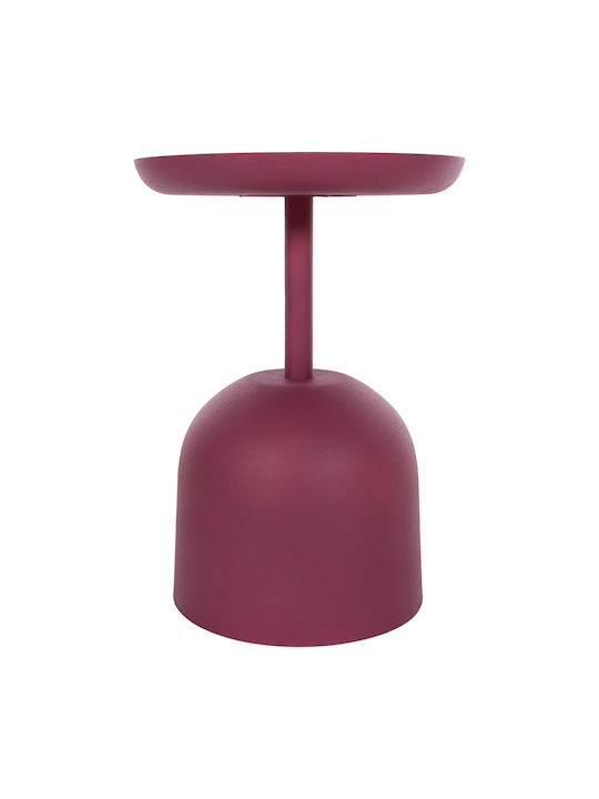 Masă Laterală Rotundă Delbel Metalică Roz L36xL36xÎ49cm