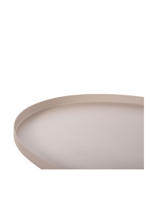 Round Metal Side Table Ecru 30.5x30.5x42 cm