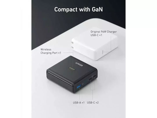 Anker Charging Stand with USB-A Port and 2 USB-C Ports 100W Power Delivery in Black color (Prime)