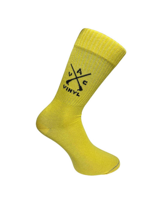 Vinyl Art Clothing Einfarbige Socken Yellow 1Pack