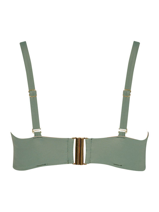 Strapless Bikini Top D Cup Χακί