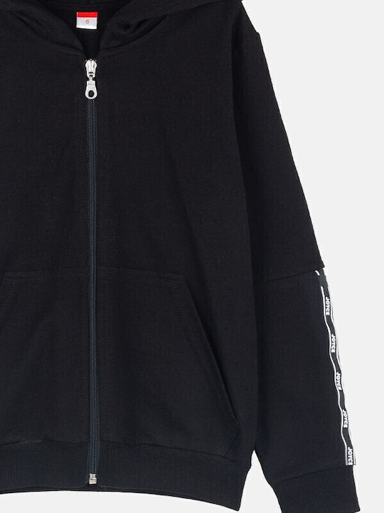 Kids Cardigan with Hood Black