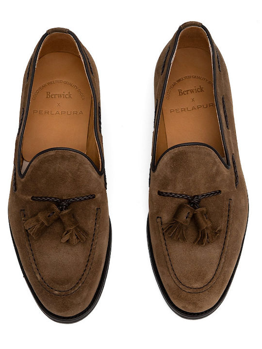 Wildleder Herren Mokassins in Tabac Braun Farbe