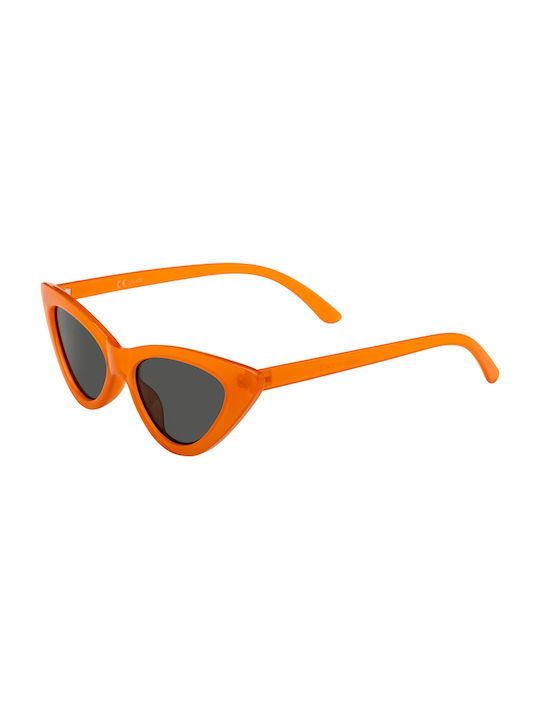 Women's Sunglasses with Orange Plastic Frame and Black Lens 01-7135-8