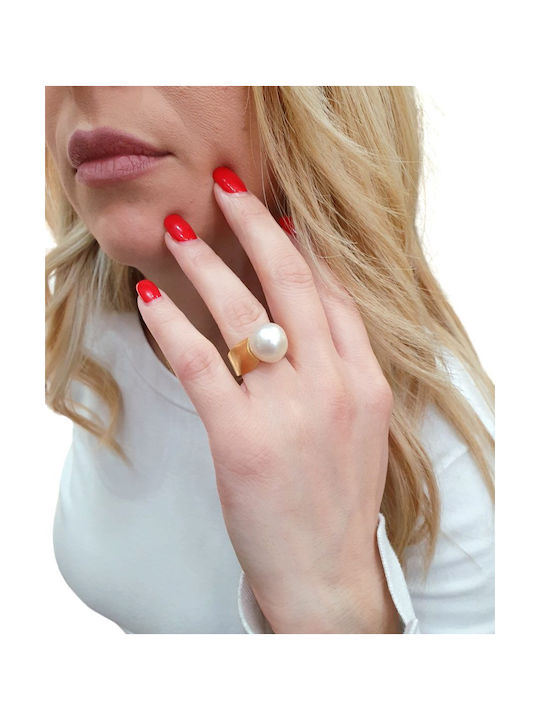 Papadopoulos Gold Women's Ring with Pearl