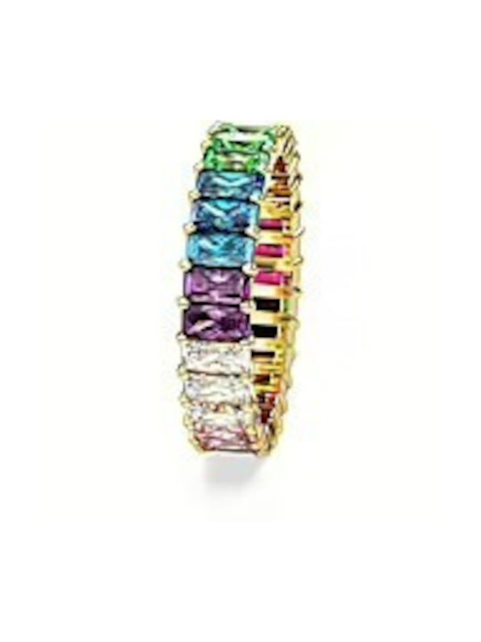Swarovski Matrix Γυναικείο Δαχτυλίδι Βεράκι με Ζιργκόν Επιχρυσωμένο
