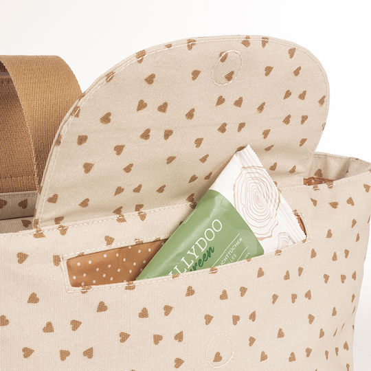 Walking Mum Beige Stroller Organizer Poppy Cinnamon Hearts