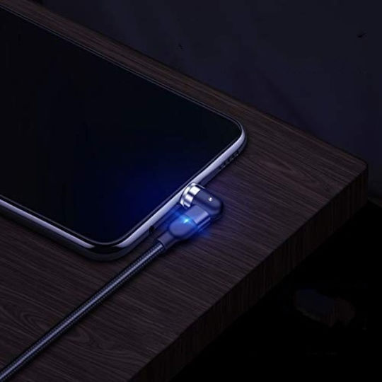 Μαγνητικό / LED USB-A to Lightning Cable Μαύρο 2m