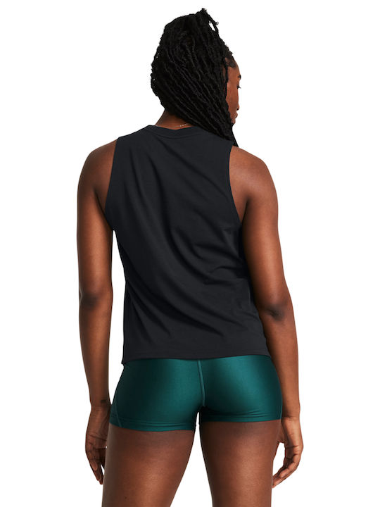 Under Armour Damen Sportlich Baumwolle Bluse Ärmellos Black