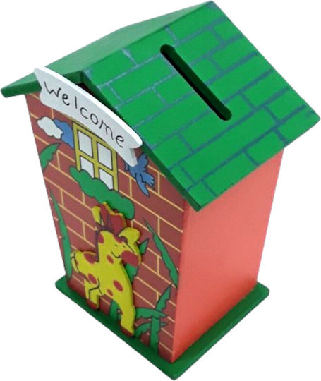 XMASfest Copil Cutiuta de bani Lemn Multicolor 12x9x6cm