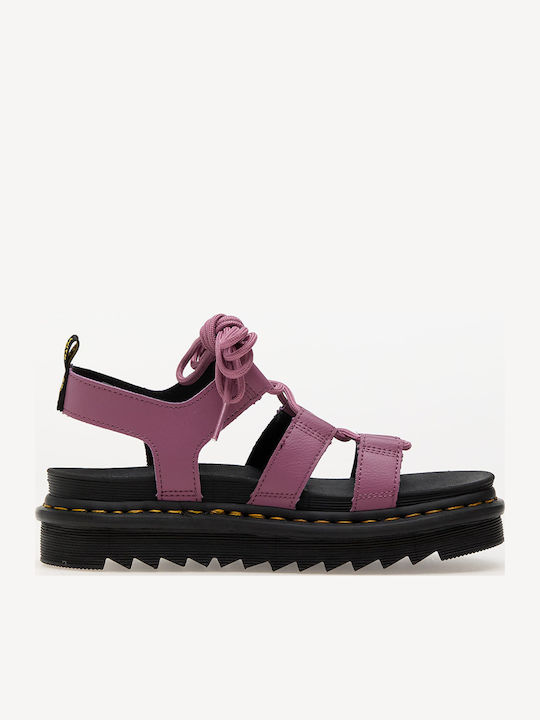 Nartilla Leather Women's Flat Sandals in Purple Color