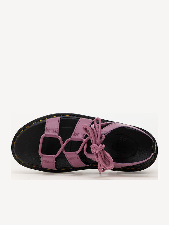 Nartilla Leather Women's Flat Sandals in Purple Color