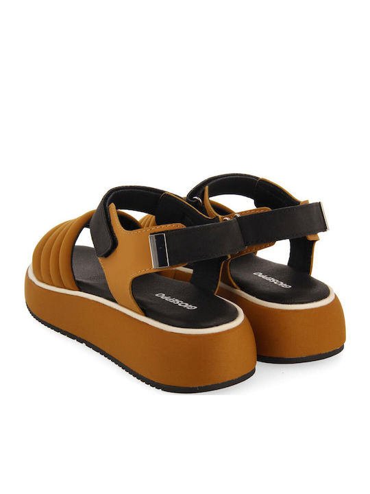 Δερμάτινα Γυναικεία Σανδάλια Sporty Καφέ