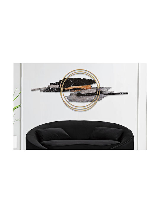Mauro F Wall Decor Black Made of Metal 144.8x8.3x64.1cm