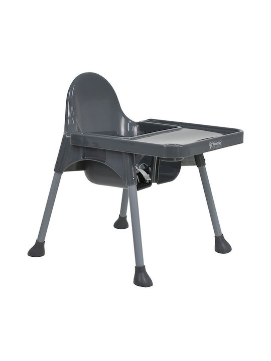 Bebe Stars Joy Highchair 2 in 1 with Metal Frame & Plastic Seat Gray