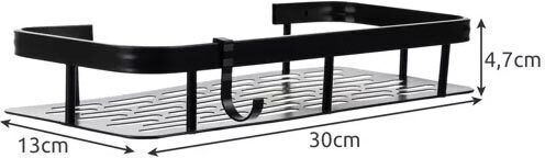 Wall Mounted Bathroom Shelf Metallic 30x13x4.7cm Black