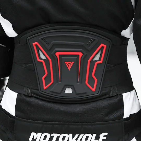 Motowolf Safety Belt For Motorcyclists With Elastic Cushion And Adjustable Fastening System, Ideal For Motorcycle Rides, Red
