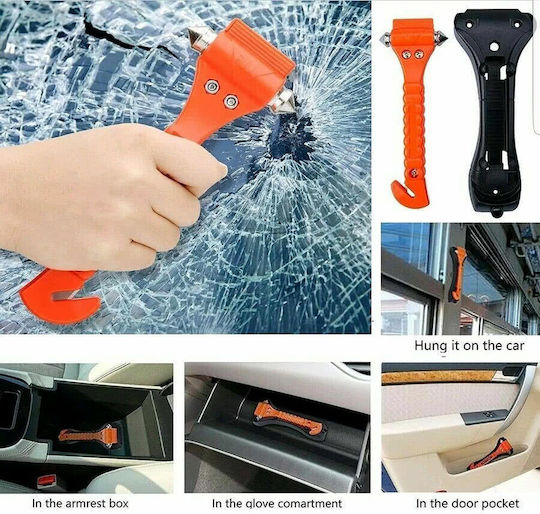Car Emergency Hammer with Seatbelt Cutter Red