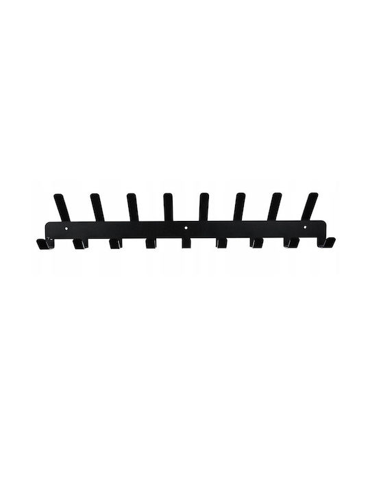 Cremastă de Perete Metalică cu 17 Compartimente Neagră 48.3x2.5x9.5cm