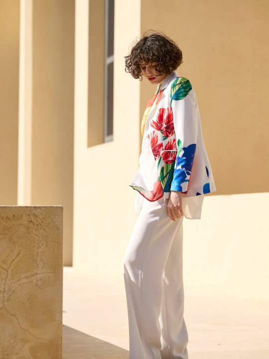 Matis Fashion Long Women's Blazer Floral